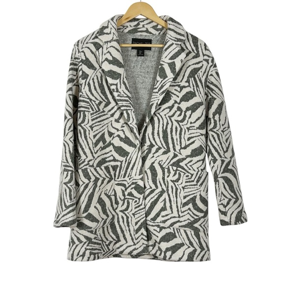Rachel Zoe womens cream and gray zebra style jacket/ blazer Wool blend. - Picture 1 of 12